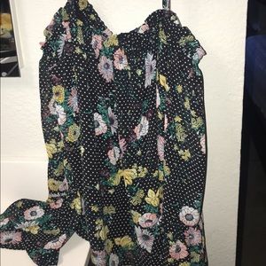 black flower long sleeve shirt